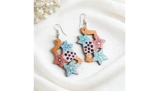 Hot Sale Painting Wood Earrings Unique Design